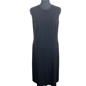 Ellen Tracy Womens 6 Sleeveless Classic Professional Black Pleated Flapper Dress